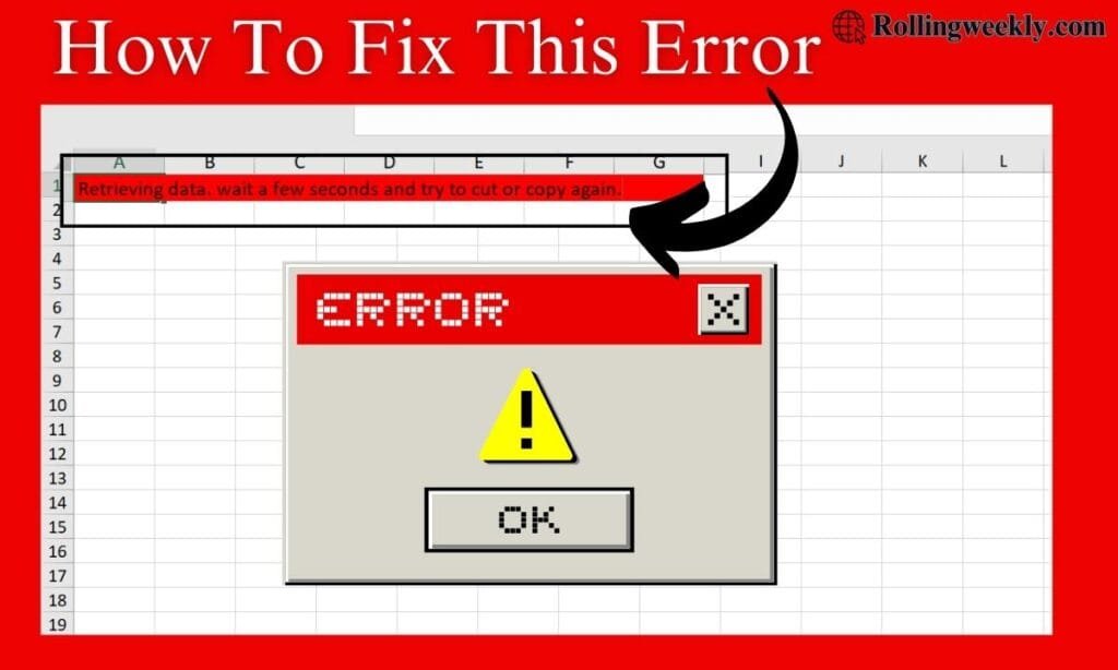 Retrieving data. wait a few seconds and try to cut or copy again.